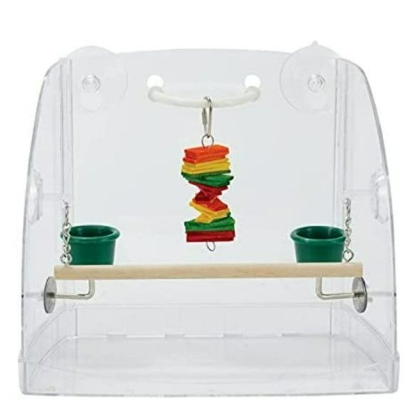 Featherland Paradise Caitec Window Perch & Parrot Play  Caitec Awesome Parrot Window Play Center